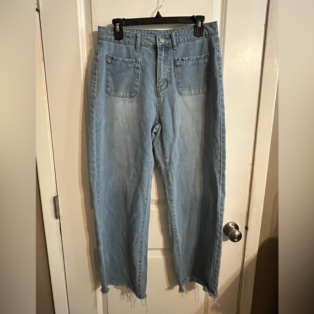 SHEIN Light Blue Flare Jeans